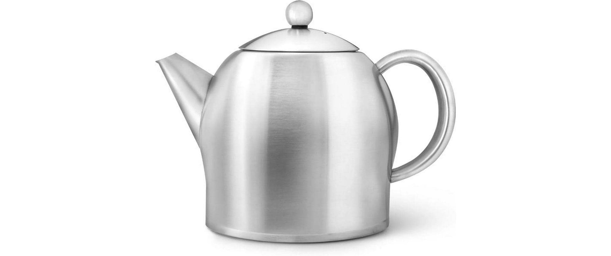 Bredemeijer Teekanne Minuet Santhee – 1,4 l, Edelstahl, Silber, spülmaschinenfest, tropffreier Ausguss