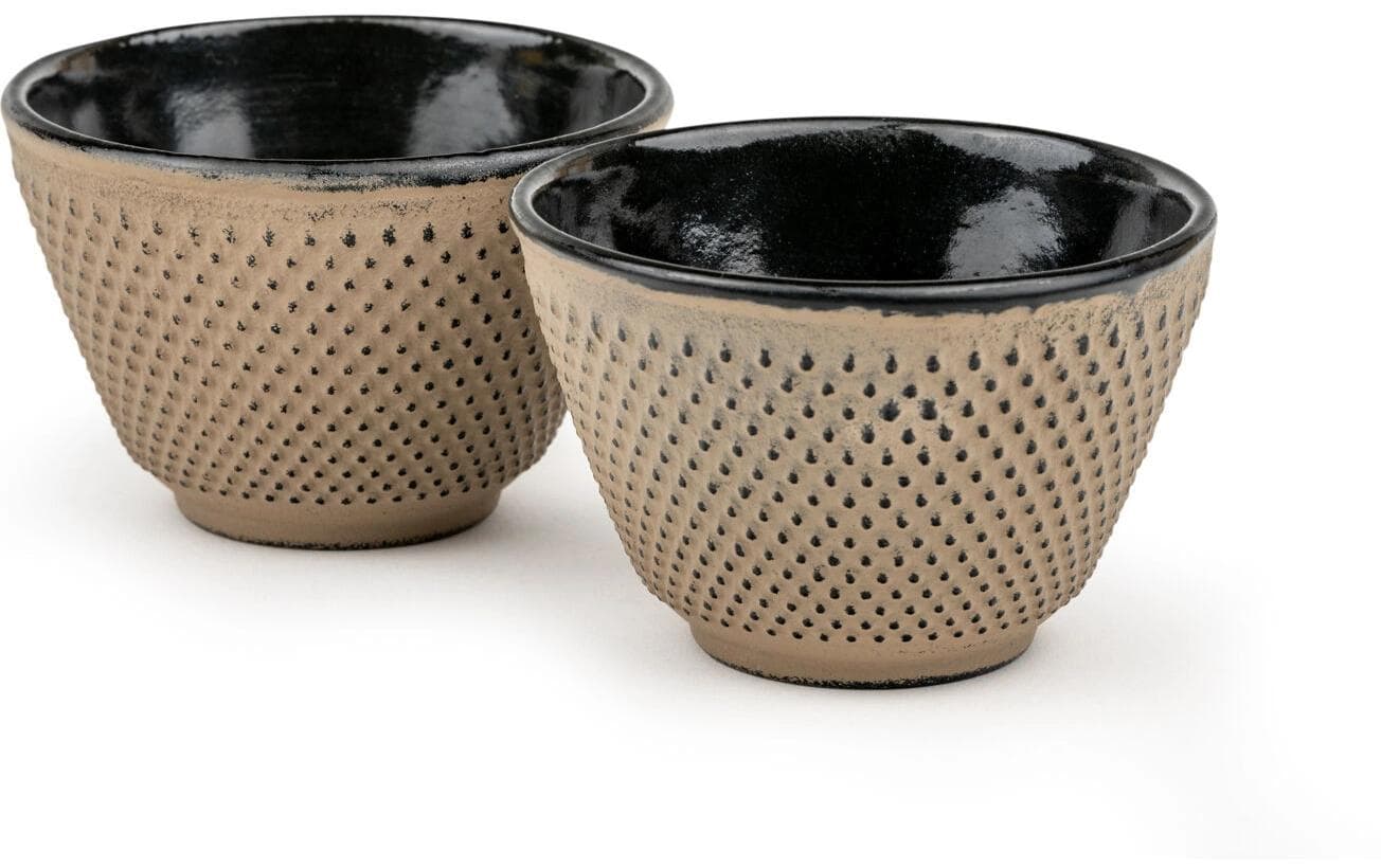 Bredemeijer Teetasse – 2er Set, 100 ml, Gusseisen, Beige/Schwarz, für Tee