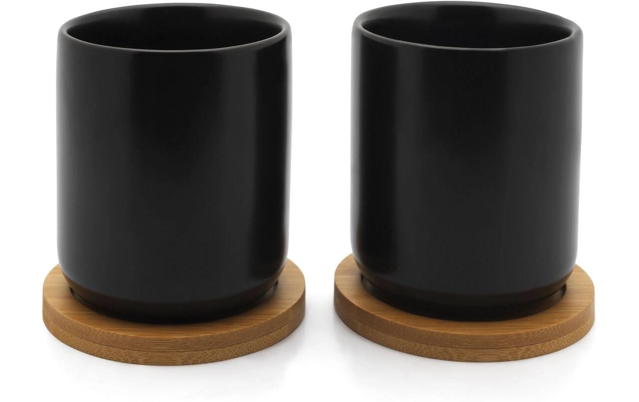 Bredemeijer Teetasse – 200 ml, Ø 7,9 cm, Keramik, Schwarz, mit Unterteller