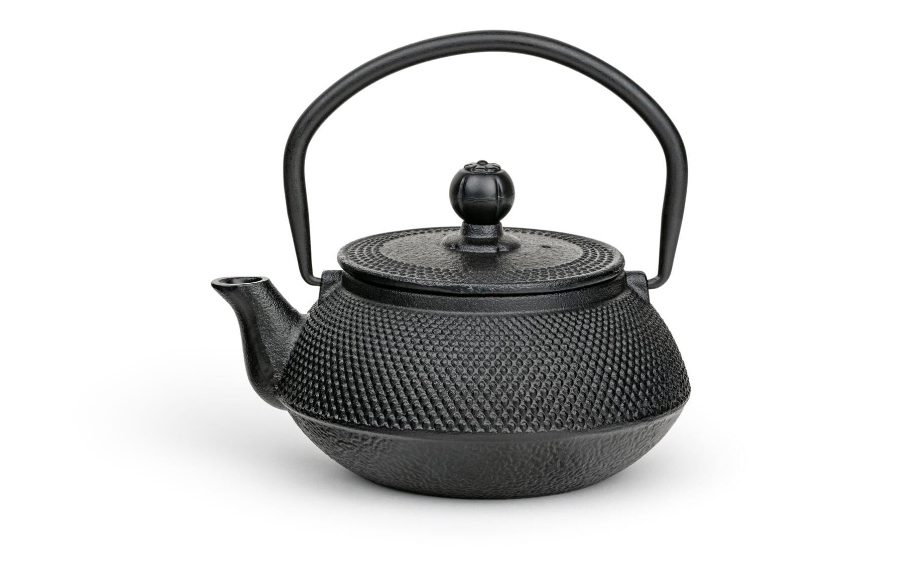 Bredemeijer Jang – Teekanne, 0,5 l, Gusseisen, Edelstahl-Teesieb, Schwarz, für Gas