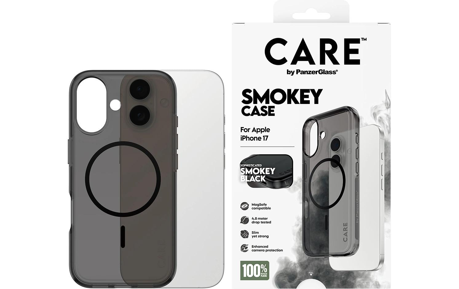 PanzerGlass Backcover CARE Flagship – für Apple iPhone 17 – semitransparent – TPU – MagSafe-kompatibel