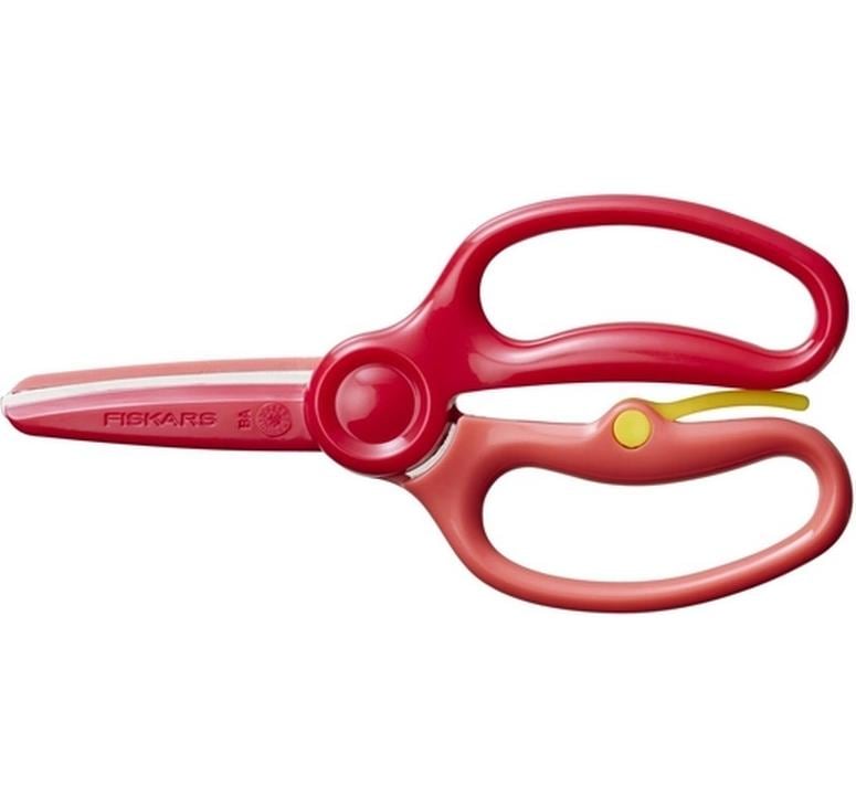 Fiskars Kinderschere 8,6 cm, abgerundet, für Rechts- und Linkshänder – Metall – Rot