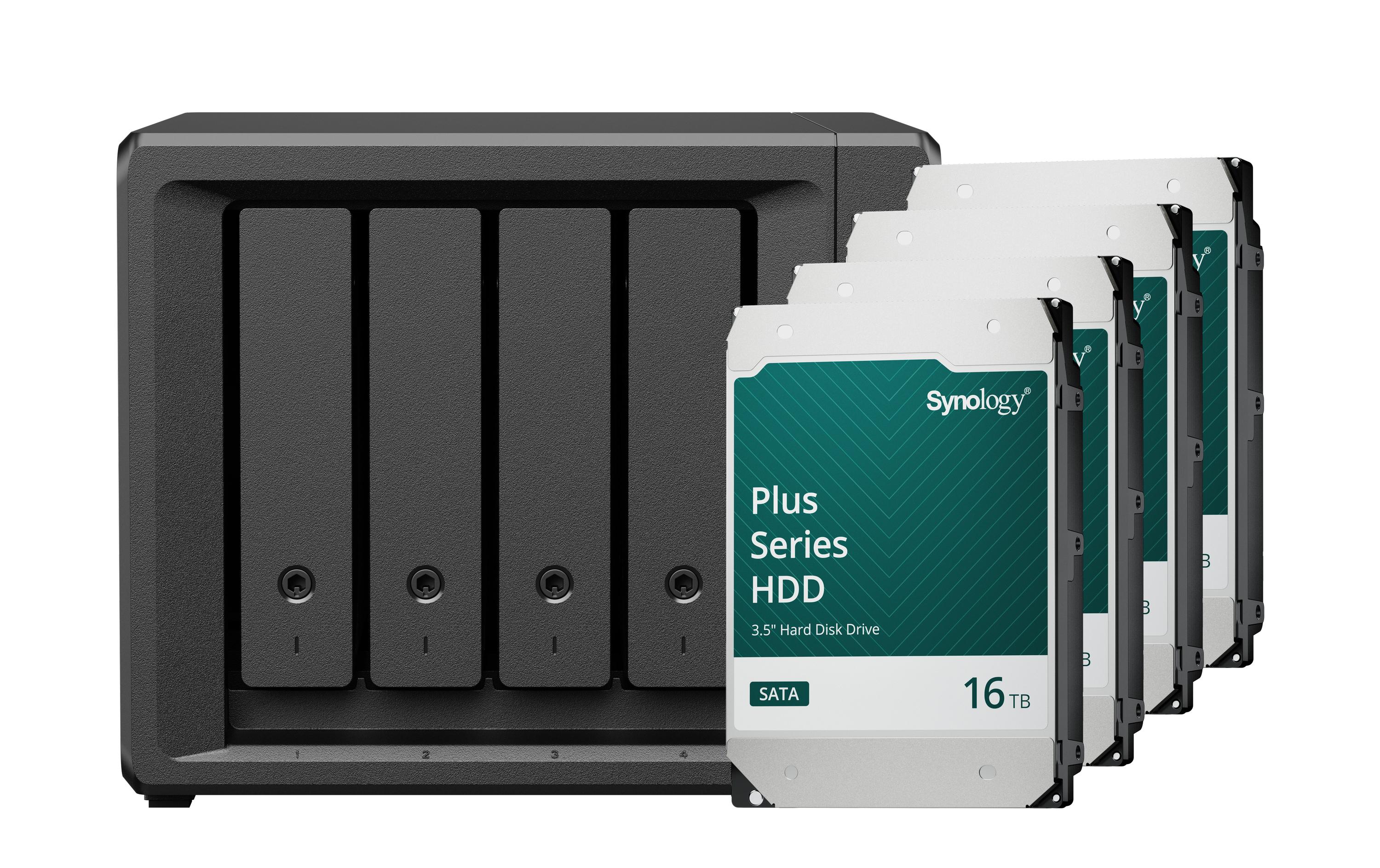 Synology DS425+ – 4-Bay Tower NAS – 1GbE, 64 TB HDD vorinstalliert