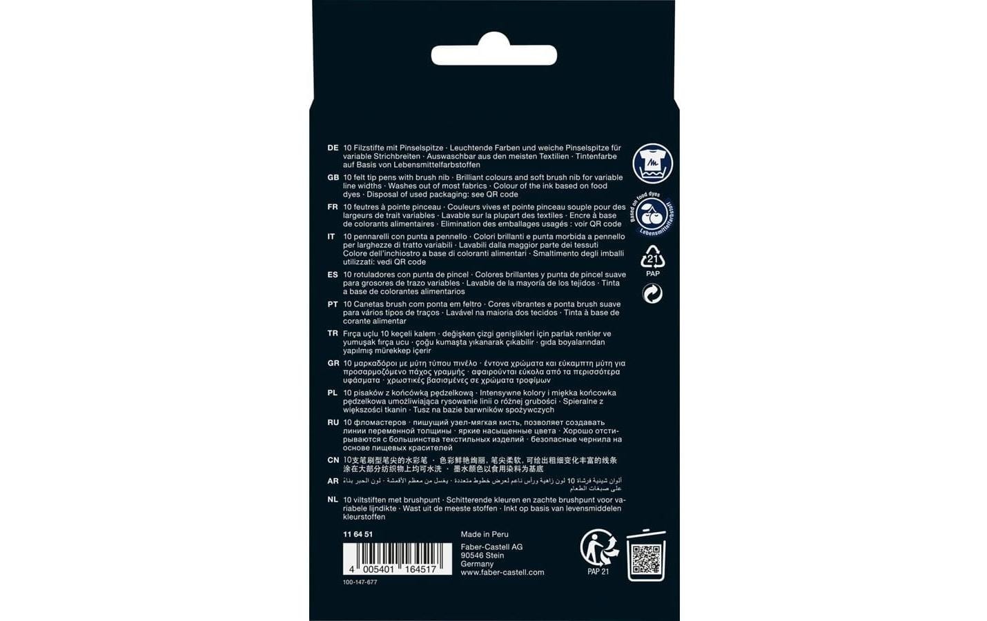 Faber-Castell Auswaschbare Filzstifte, 10 Farben