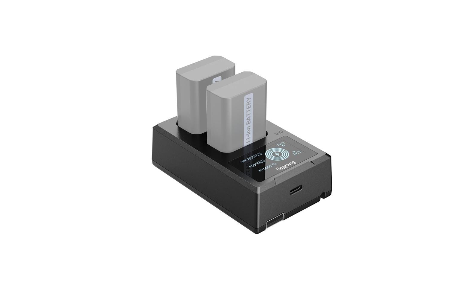SmallRig NP-FW50 Akkulader – für Sony, 2-fach, mit Display