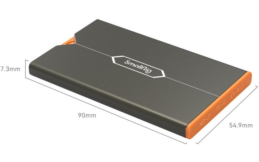 SmallRig 4107 Speicherkartenetui – 8-Fach, CFexpress Typ A, SD, microSD – ABS, Aluminium, PC – Orange