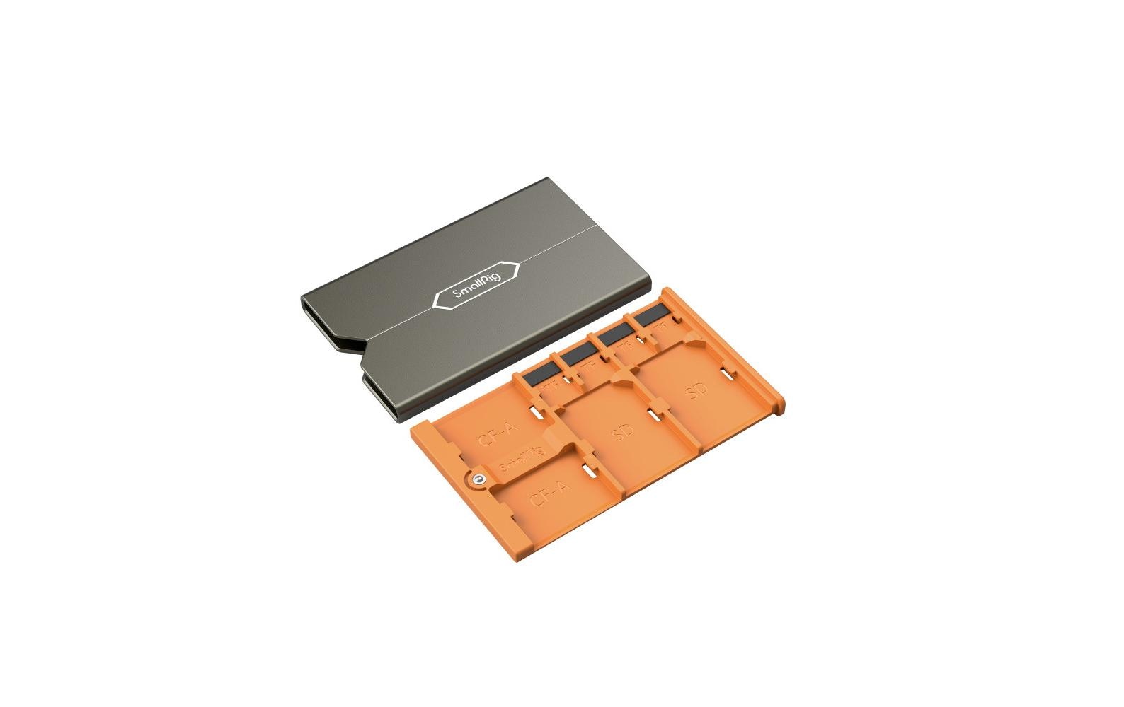 SmallRig 4107 Speicherkartenetui – 8-Fach, CFexpress Typ A, SD, microSD – ABS, Aluminium, PC – Orange