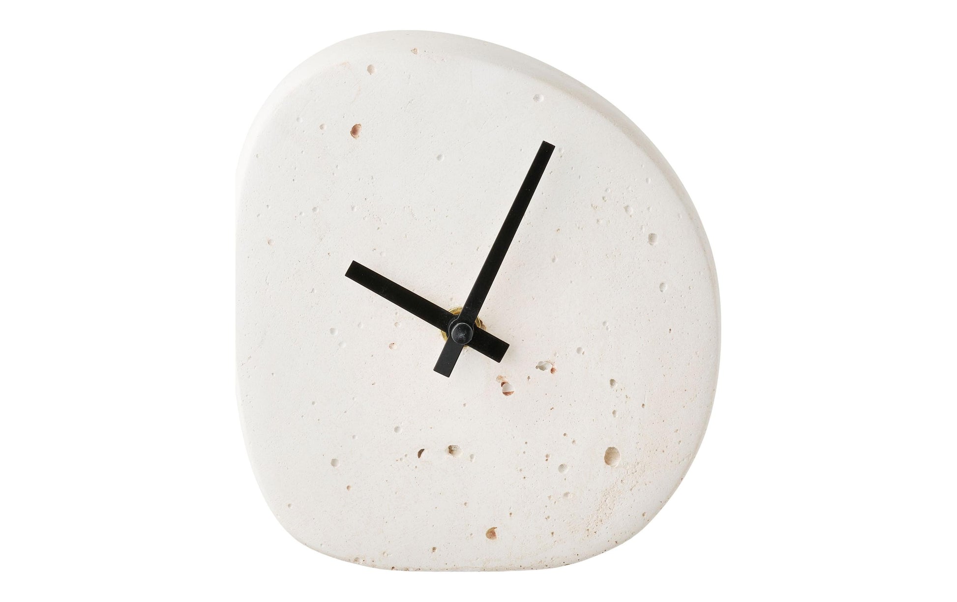 House Nordic Linz Tischuhr – Analog, 14 × 15 × 5 cm, Weiss, Zement