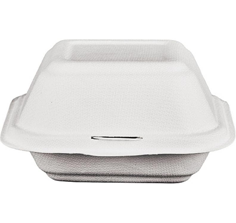 Weita Take-away-Box, Bagasse (Zuckerrohr) – 144,7 × 141 × 75,2 mm – 50 Stk.