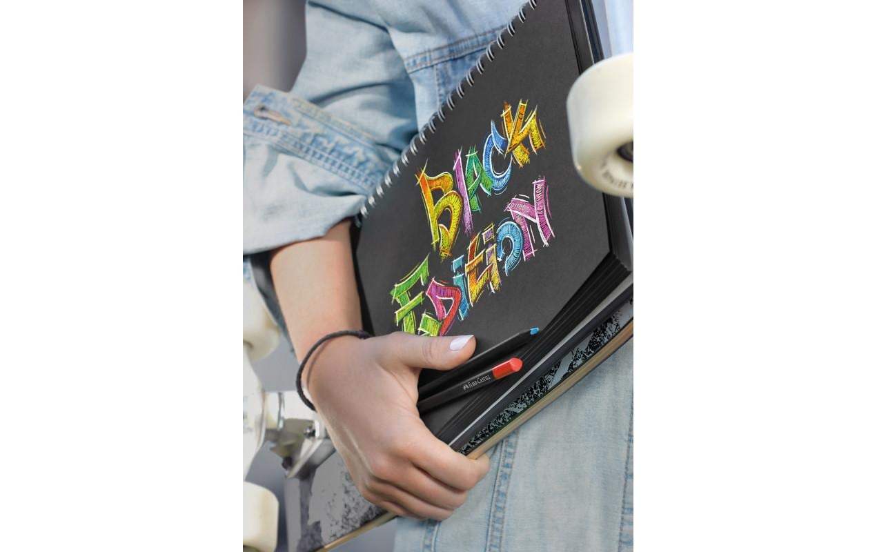 Faber-Castell Buntstifte Black Edition – 12 Farben, im Kartonetui, Ø 3 mm, dreikantig, FSC