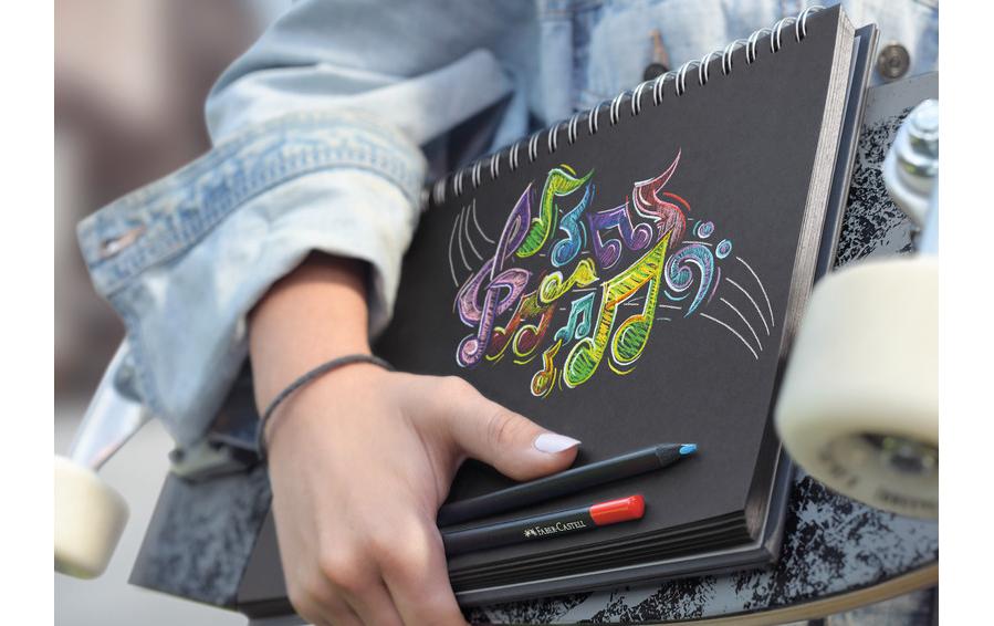 Faber-Castell Buntstifte Black Edition – 12 Farben, im Kartonetui, Ø 3 mm, dreikantig, FSC