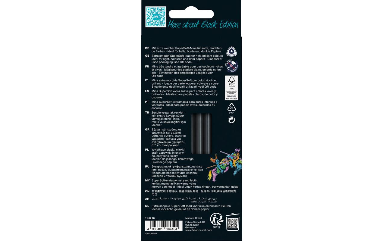 Faber-Castell Buntstifte Black Edition – 12 Farben, im Kartonetui, Ø 3 mm, dreikantig, FSC