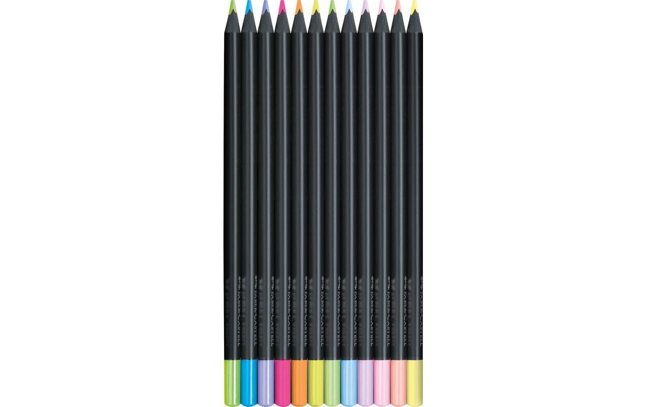 Faber-Castell Buntstifte Black Edition – 12 Farben, im Kartonetui, Ø 3 mm, dreikantig, FSC