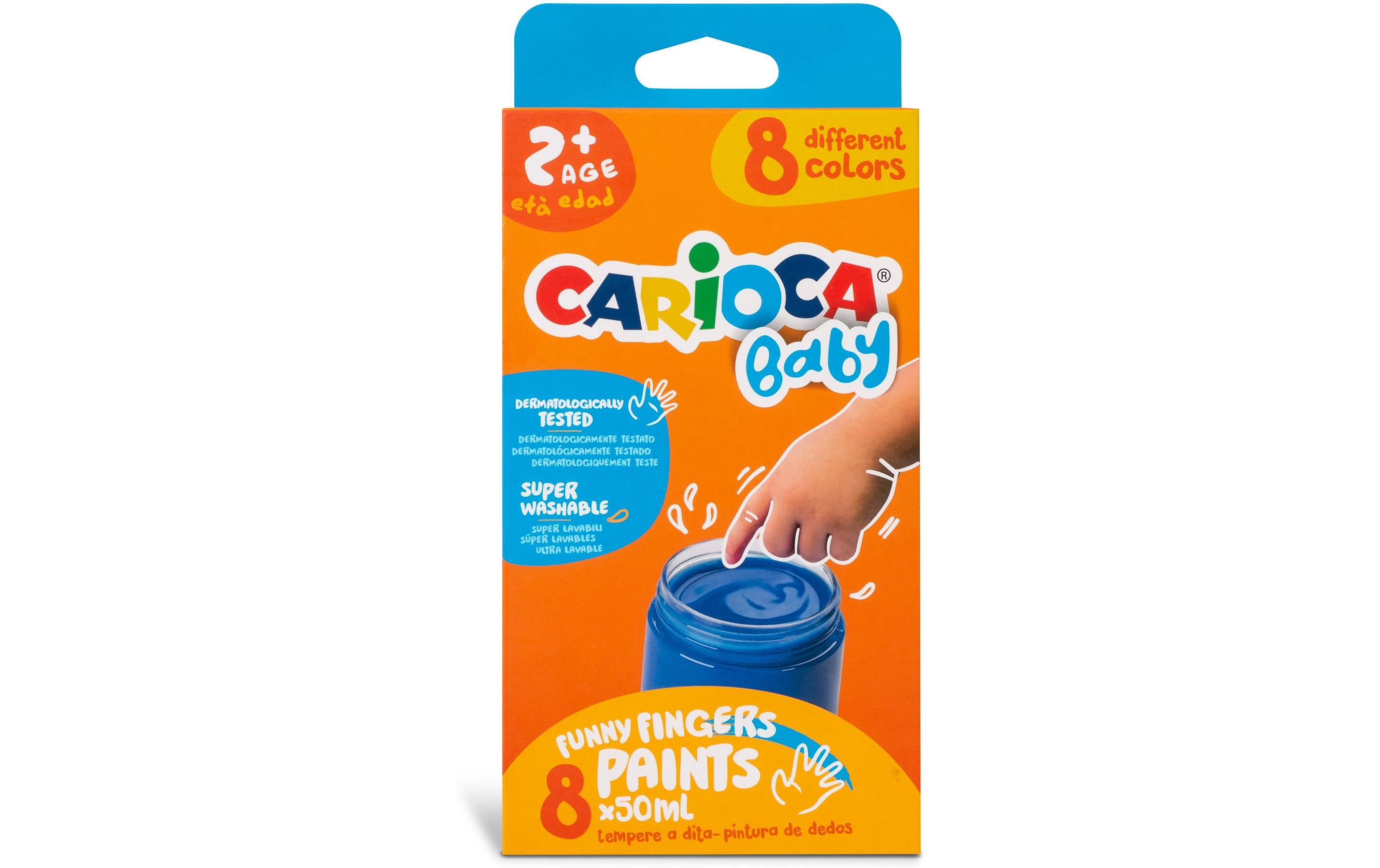 Carioca Baby Fingerfarben – Mehrfarbig – 8 Farben, 8×50 ml (400 ml)