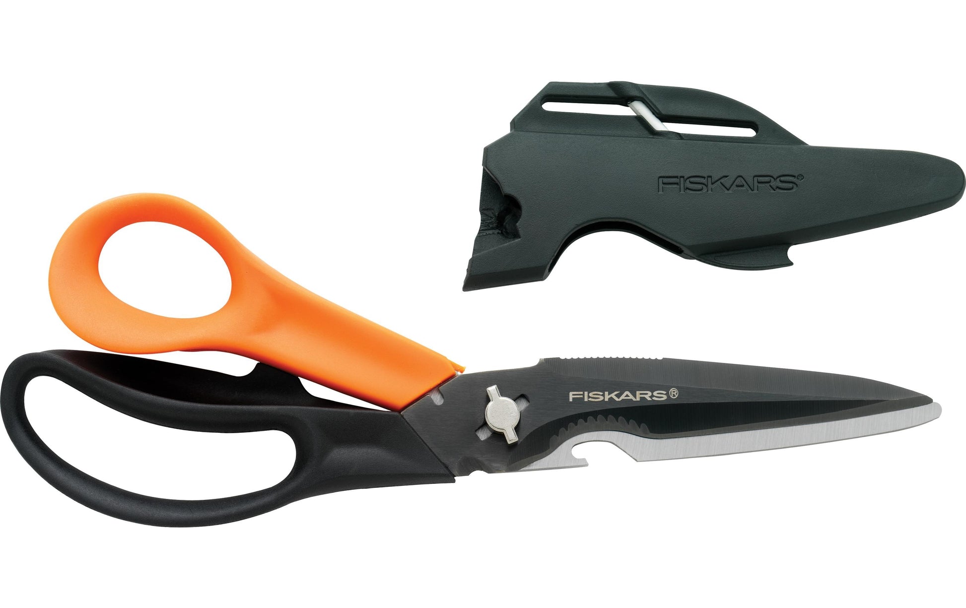Fiskars Universalschere Cuts+More – 23 cm, Edelstahl, für Rechtshänder, schwarz