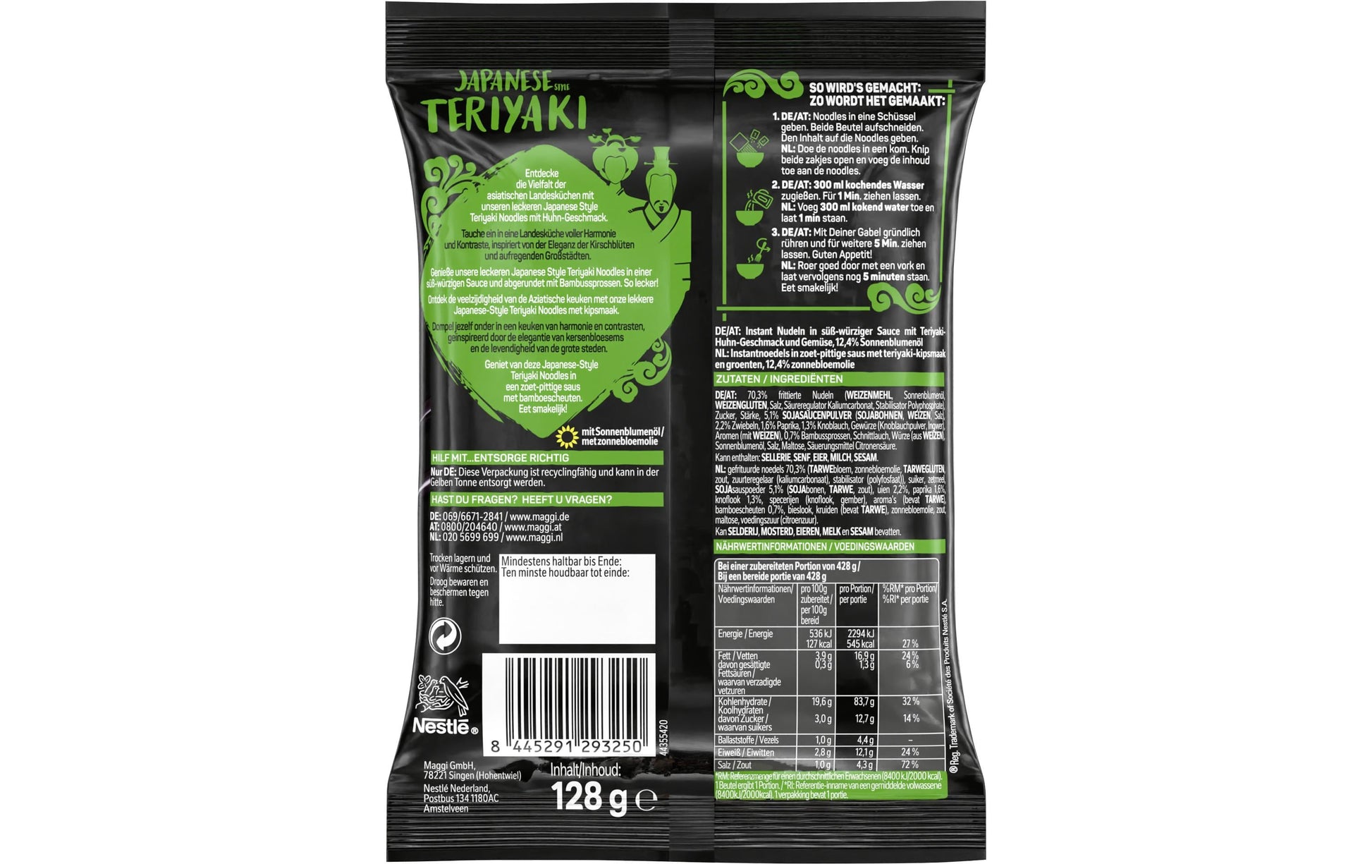 Maggi Magic Asia Gebratene Nudeln Teriyaki Poulet – 128 g