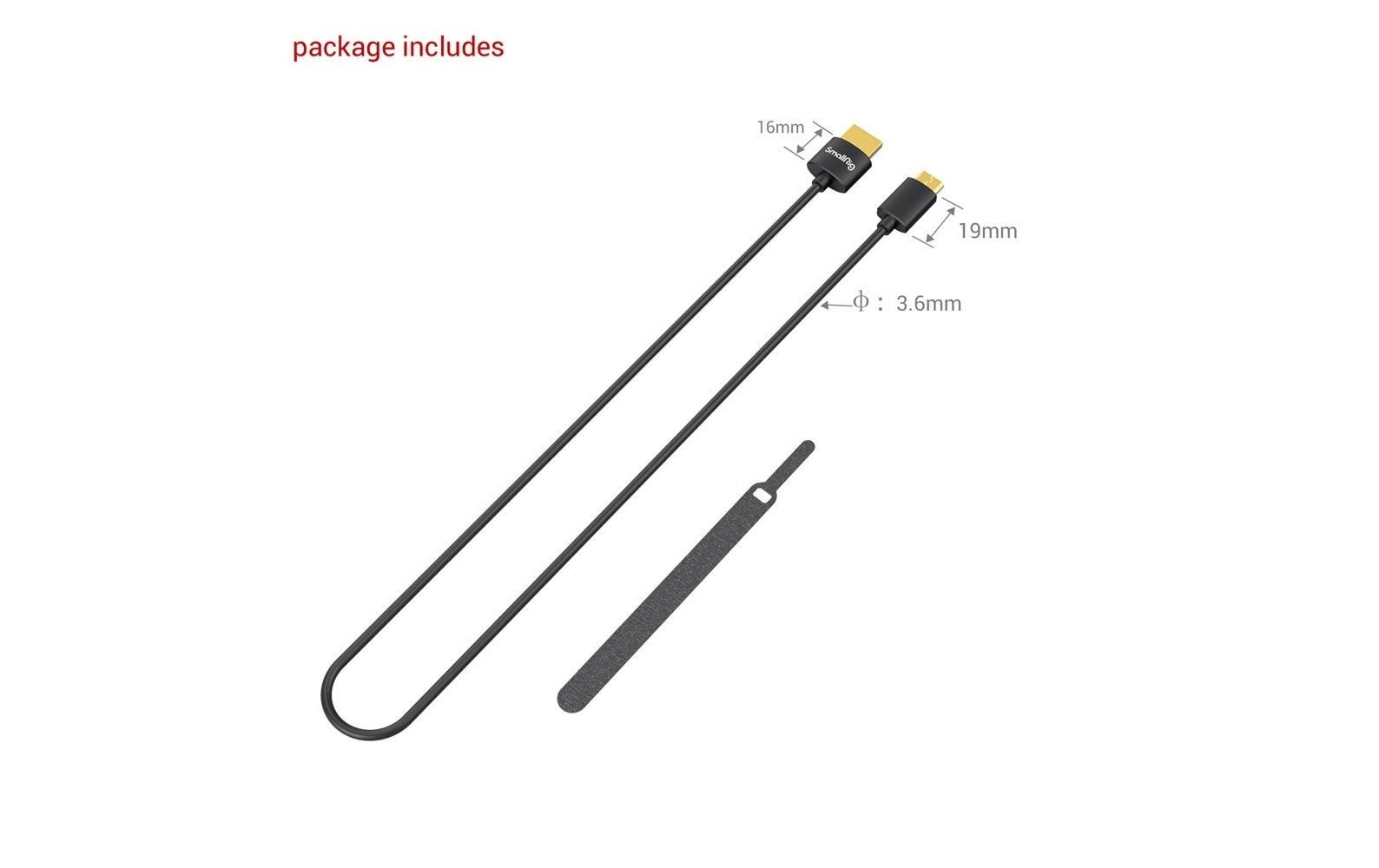 SmallRig Mini-HDMI auf HDMI Kabel HDMI 2.0 4K 60 Hz – 0,55 m