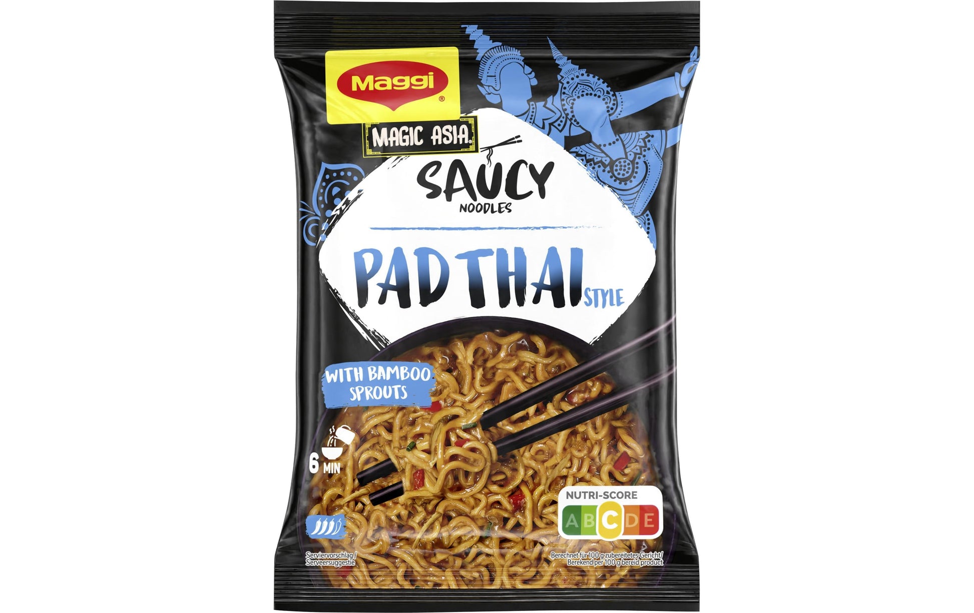 Maggi Magic Asia, Gebratene Instantnudeln, Pad Thai, Beutel – 128 g