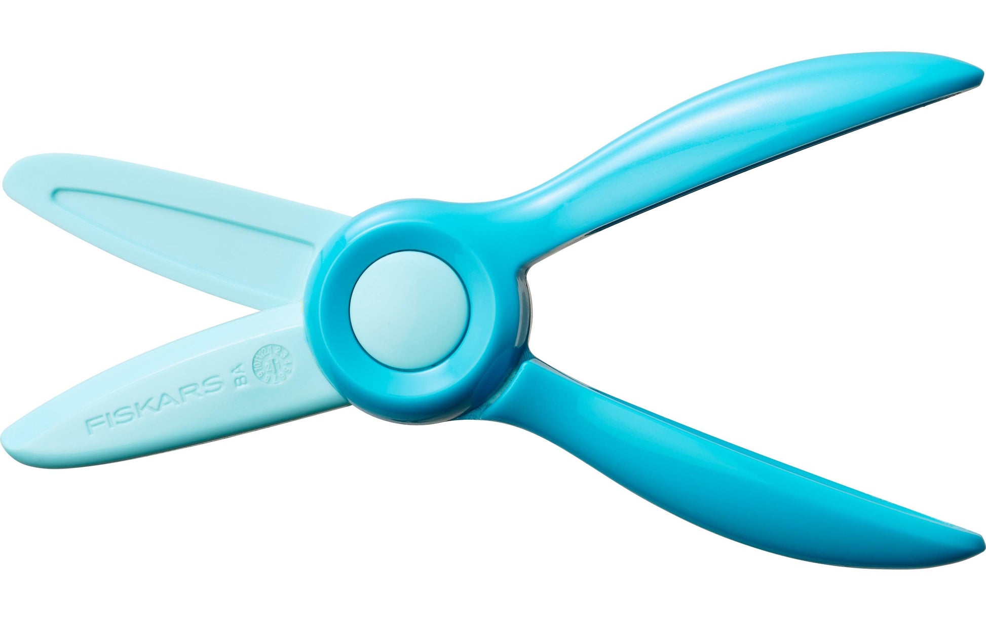 Fiskars Kinderschere, für Rechts- und Linkshänder – Kunststoff, federunterstützter Übungshebel, Blau