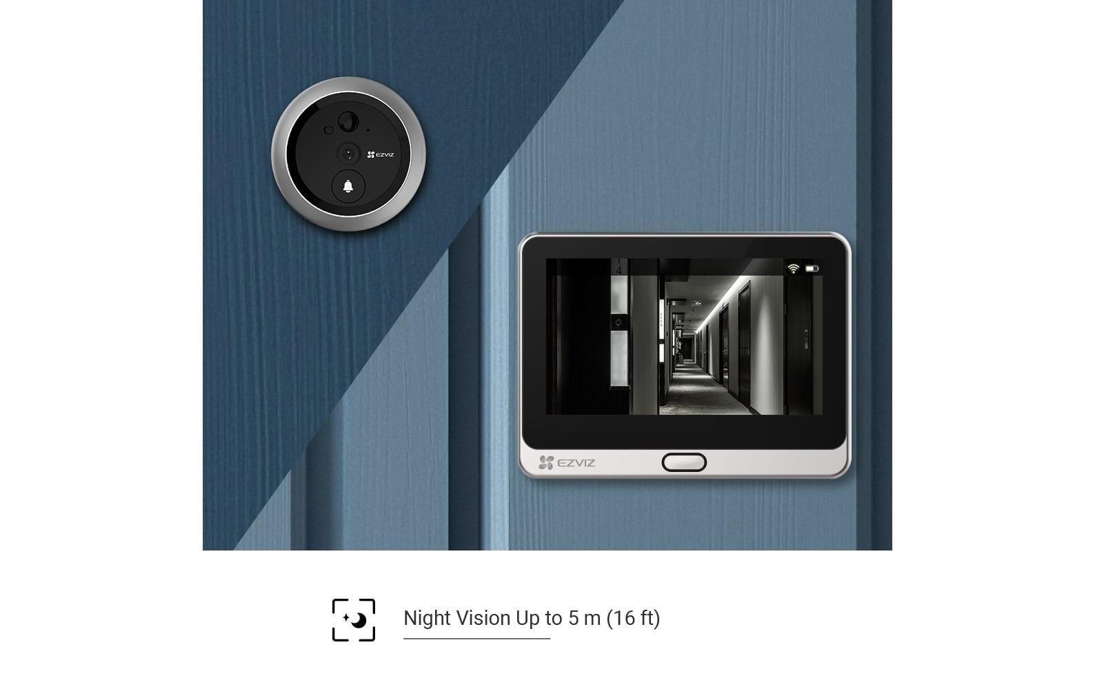EZVIZ DP2C Digitaler Türspion – 4,3", 2 MP, 1920×1080, Nachtsicht, Silber
