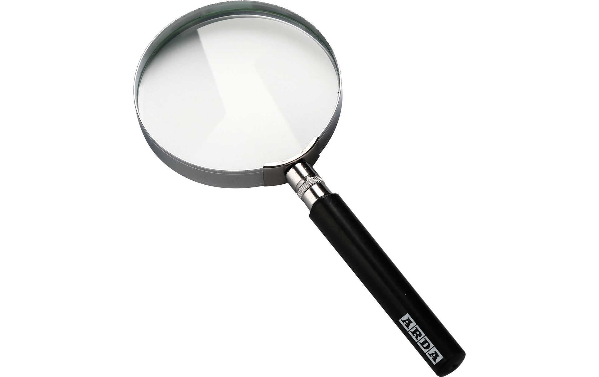 Arda – Handlupe – 3× – Ø 75 mm, ergonomischer Griff, Metallfassung, schwarz