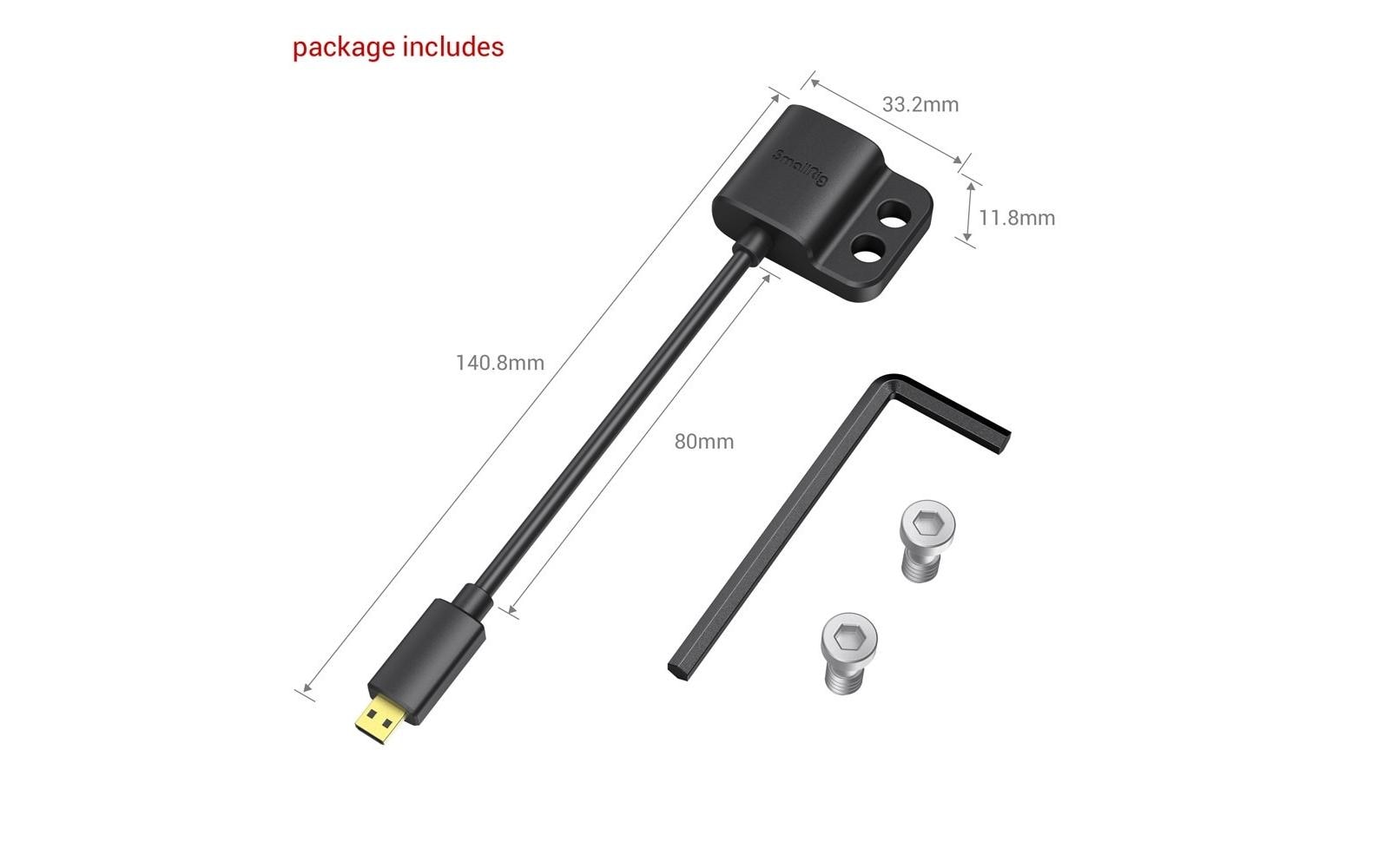SmallRig Micro-HDMI auf HDMI Kabel HDMI 2.0 4K 60 Hz – 0,14 m