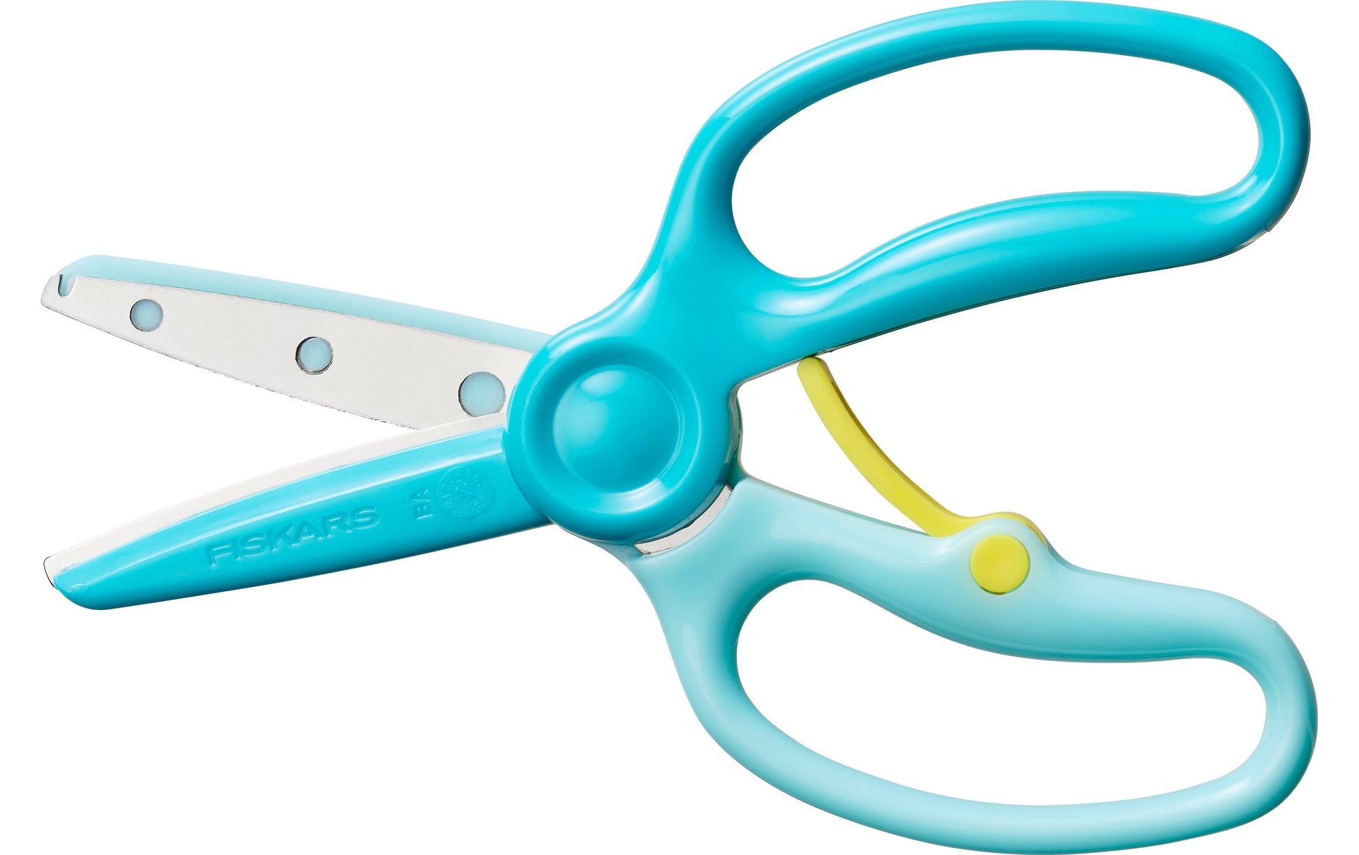 Fiskars Kinderschere 8,6 cm, abgerundet, für Rechts- und Linkshänder – Metall, mit Übungshebel, Blau