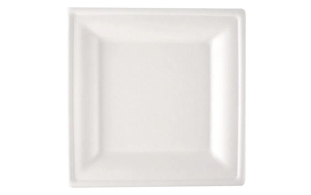 Verive Teller Bagasse (Zuckerrohr), eckig – 16 × 16 cm – 50 Stk.