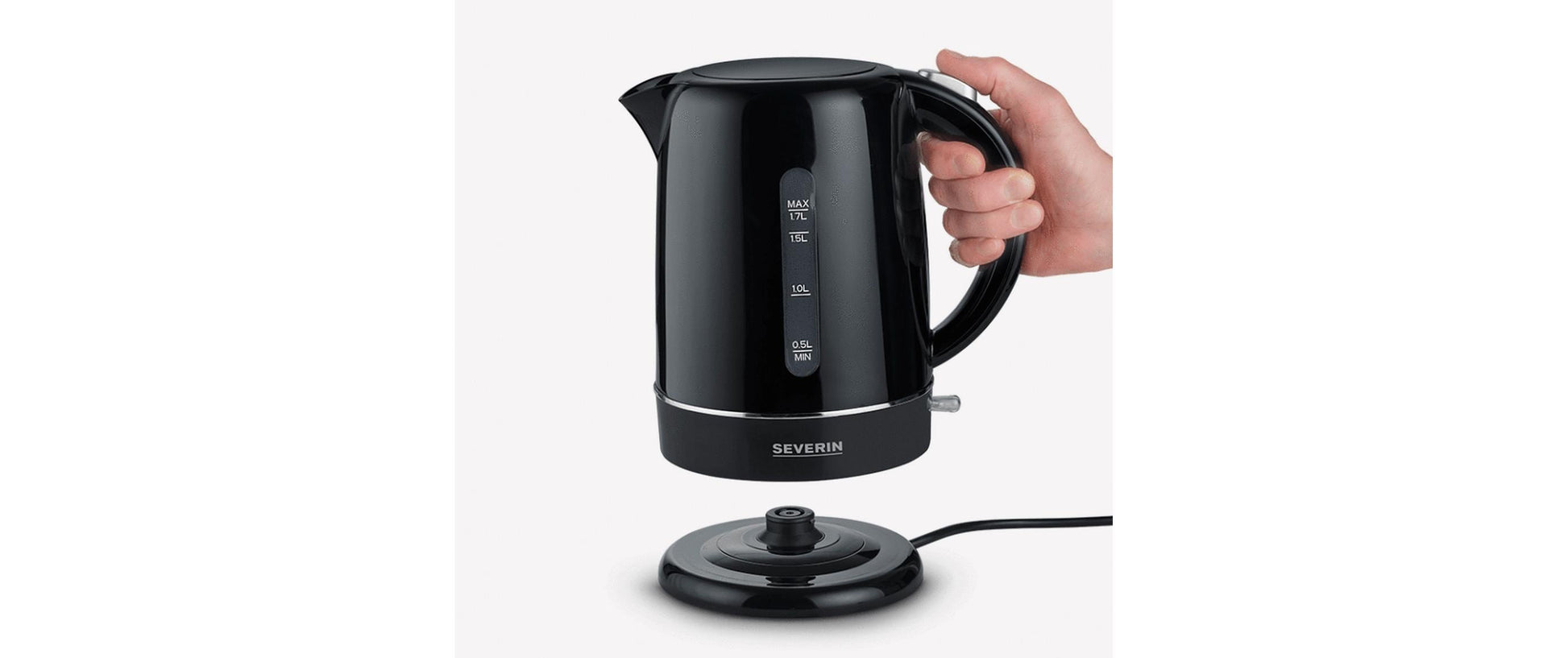 Severin Wasserkocher – 1,7 l, Kunststoff, Schwarz, WK4322