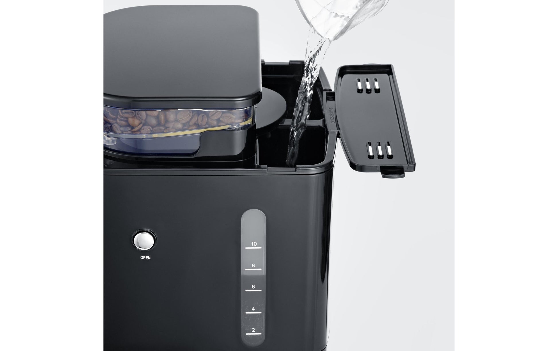 Severin Filterkaffeemaschine KA4813 – 10 Tassen, integriertes Mahlwerk, 1000 W – Schwarz/Edelstahl