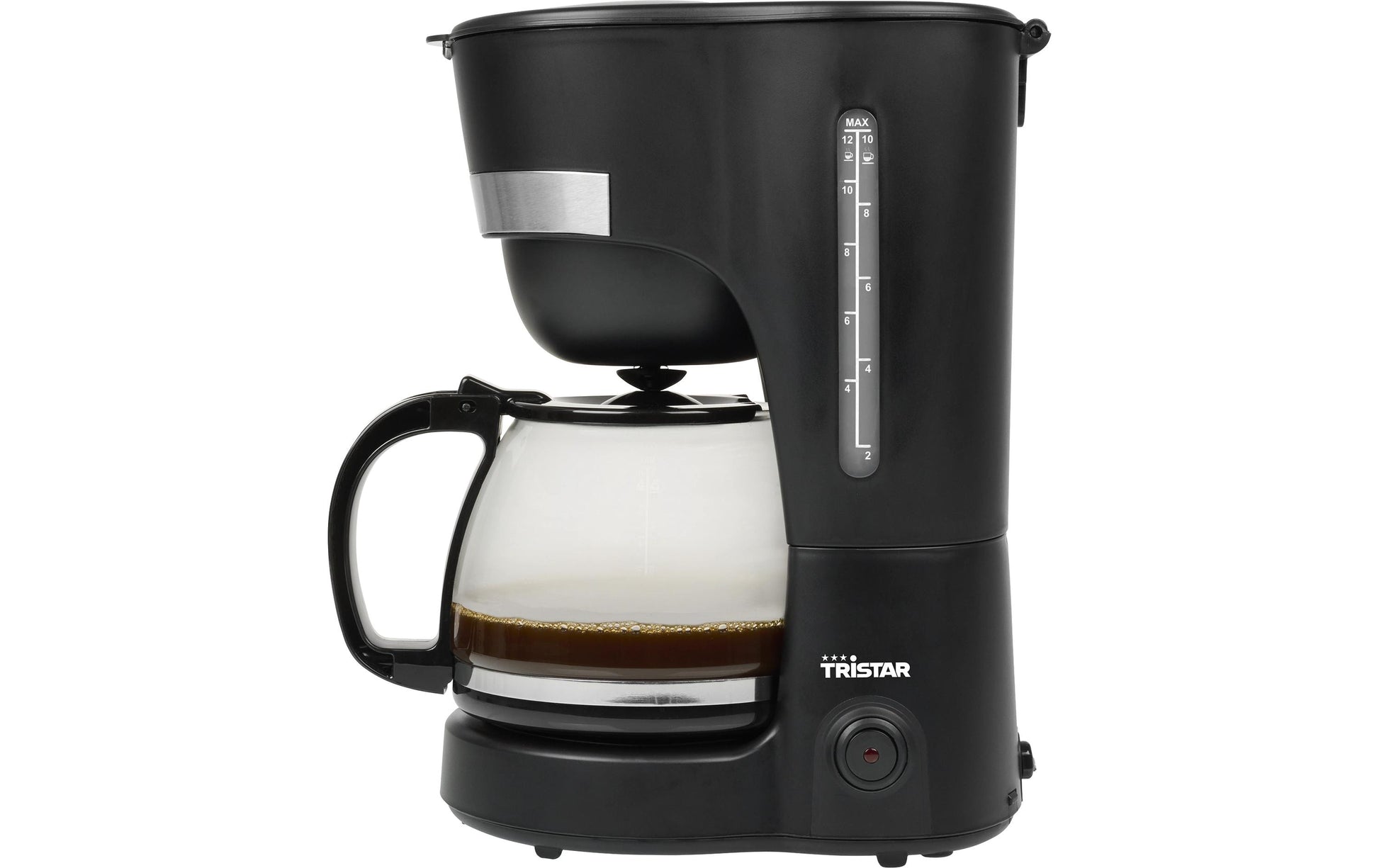 Tristar CM-1282 Filterkaffeemaschine – 12 Tassen, 1,2 l, Glaskanne, Silber/Schwarz