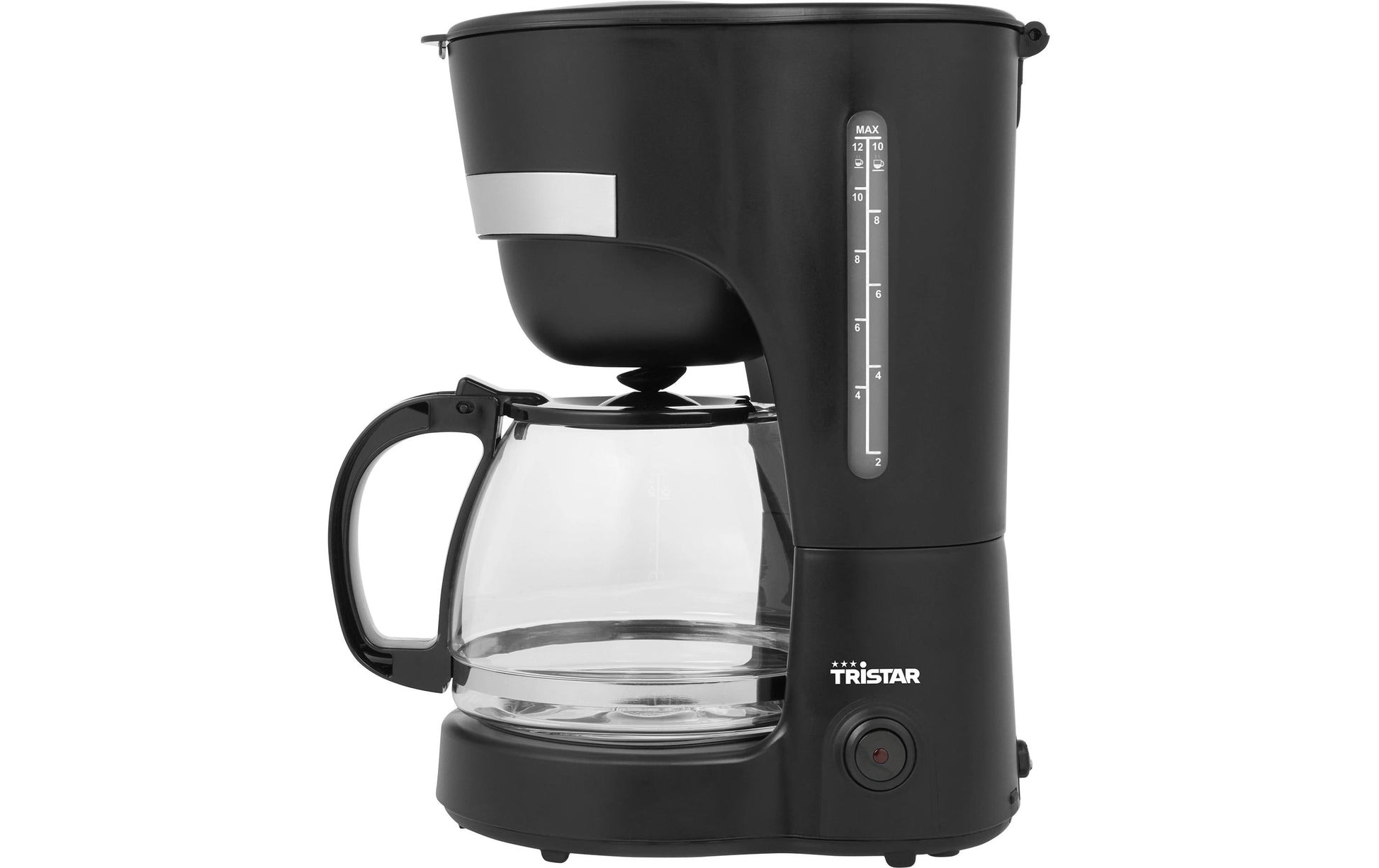 Tristar CM-1282 Filterkaffeemaschine – 12 Tassen, 1,2 l, Glaskanne, Silber/Schwarz