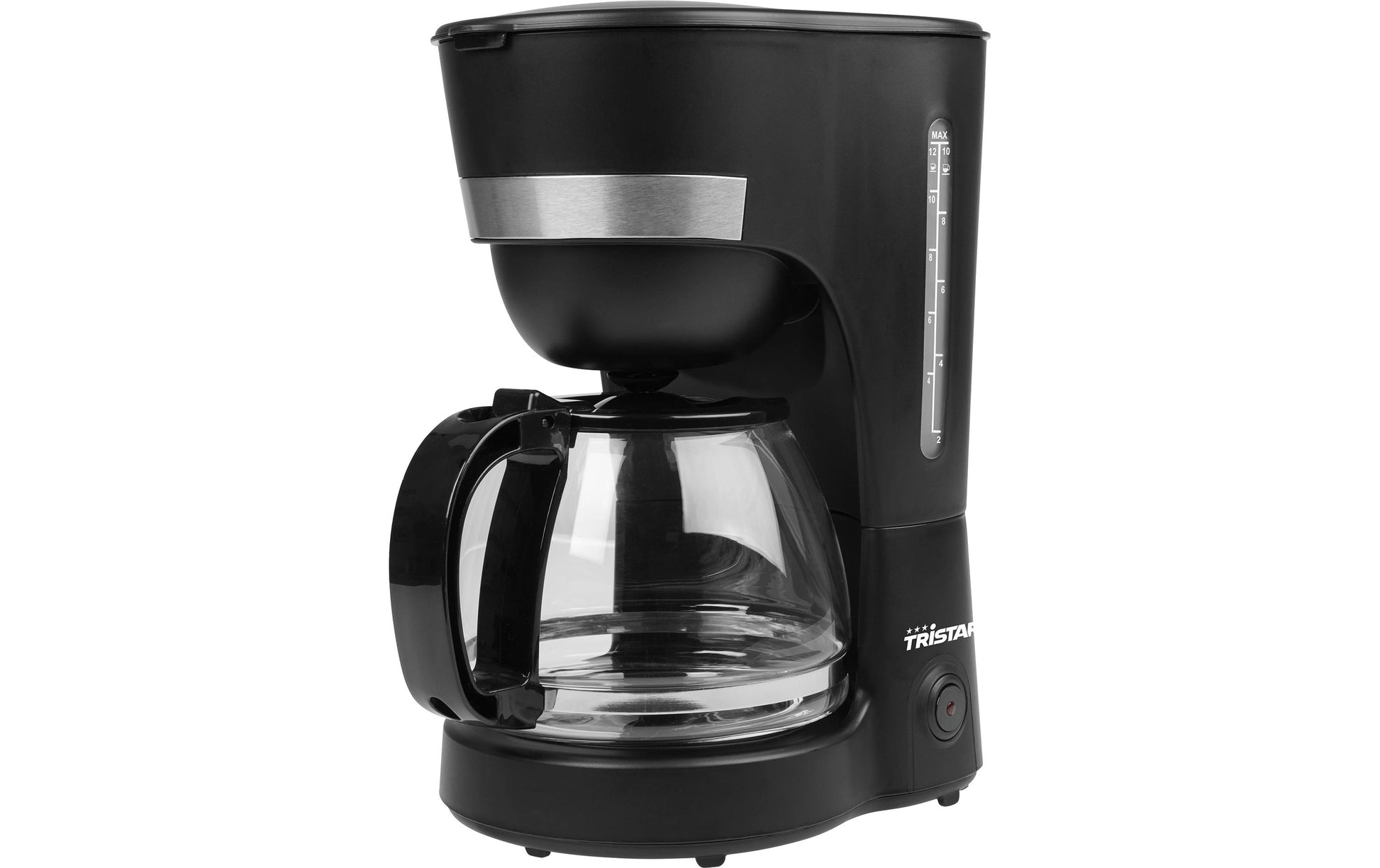 Tristar CM-1282 Filterkaffeemaschine – 12 Tassen, 1,2 l, Glaskanne, Silber/Schwarz