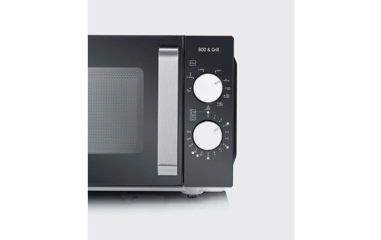 Severin Grill-Mikrowelle MW7762 – 20 l, Grill, 800 W – Schwarz/Edelstahl