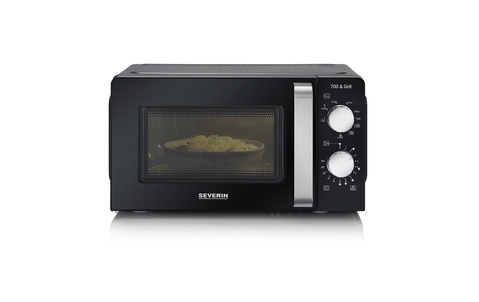Severin Grillmikrowelle MW7781 – 17 l, Grill, 700 W – schwarz/edelstahl
