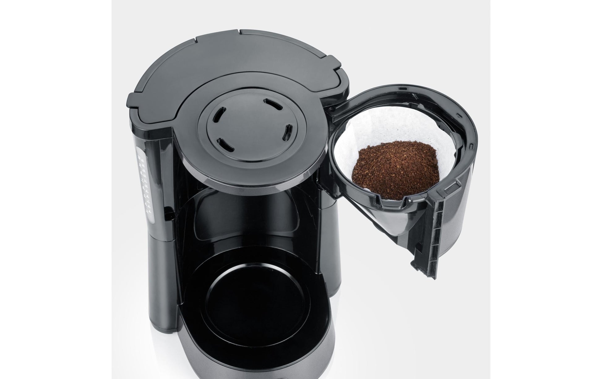 Severin KA9572 Filterkaffeemaschine – 10 Tassen, 1,2 l, Karaffe, Schwarz/Silber, 23,5 × 33,8 × 27 cm