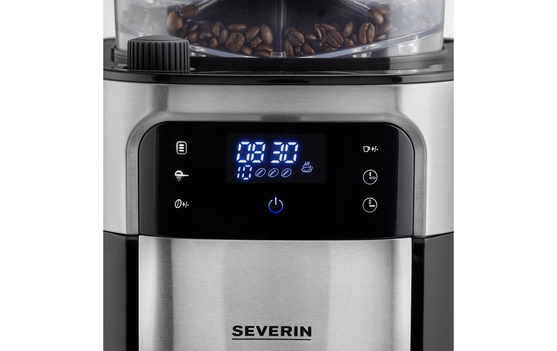 Severin Filterkaffeemaschine KA4813 – 10 Tassen, integriertes Mahlwerk, 1000 W – Schwarz/Edelstahl