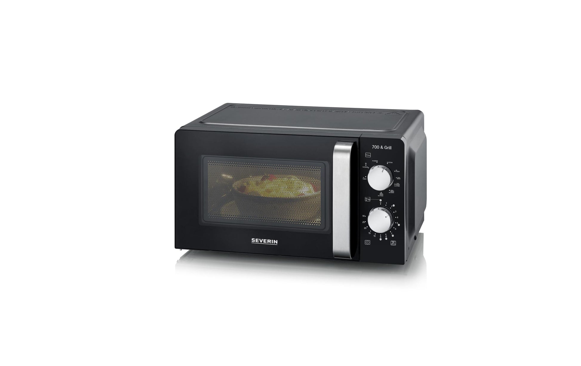 Severin Grillmikrowelle MW7781 – 17 l, Grill, 700 W – schwarz/edelstahl