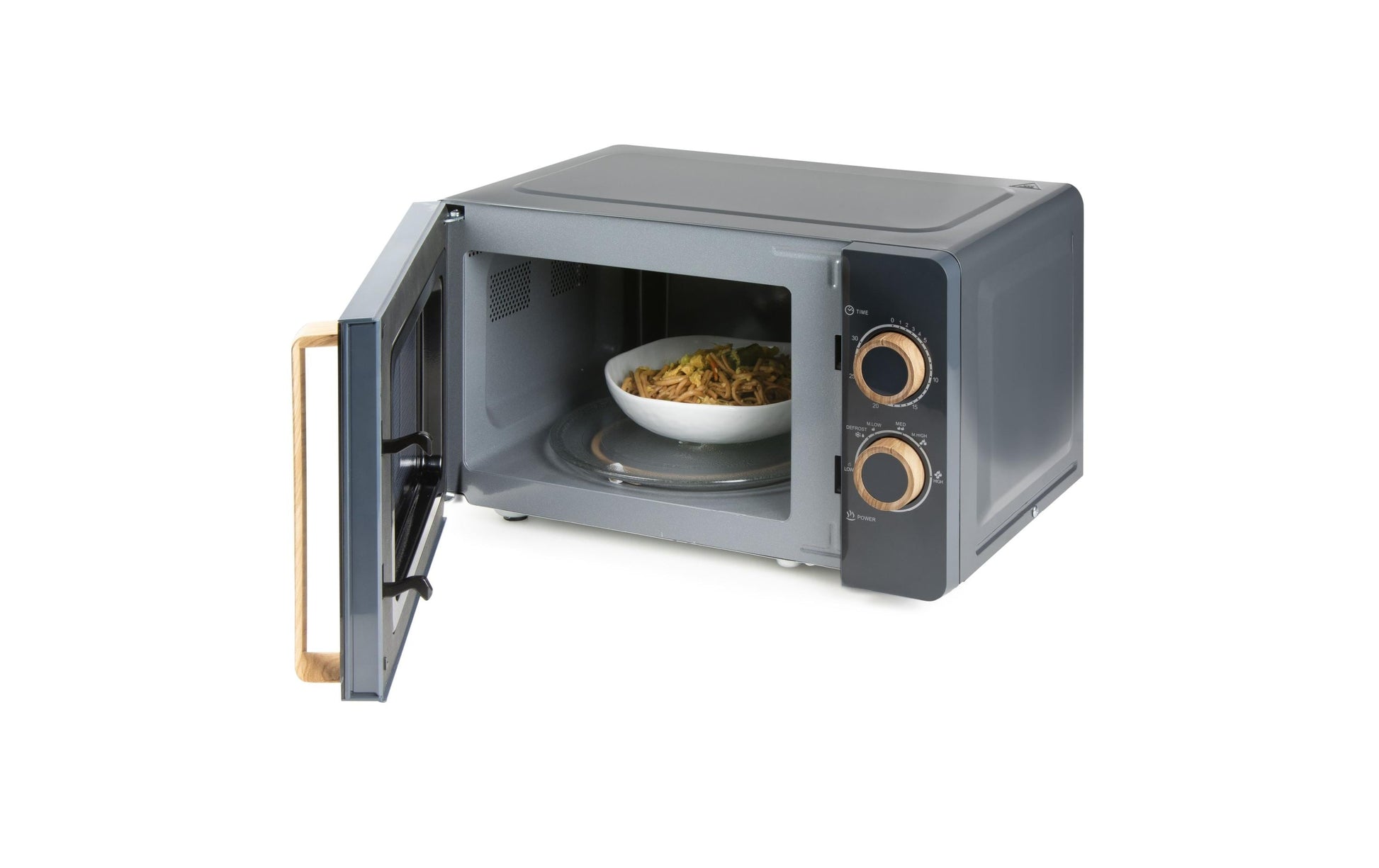 Domo Solo-Mikrowelle DO3320 – 20 l – 700 W – schwarz/holz