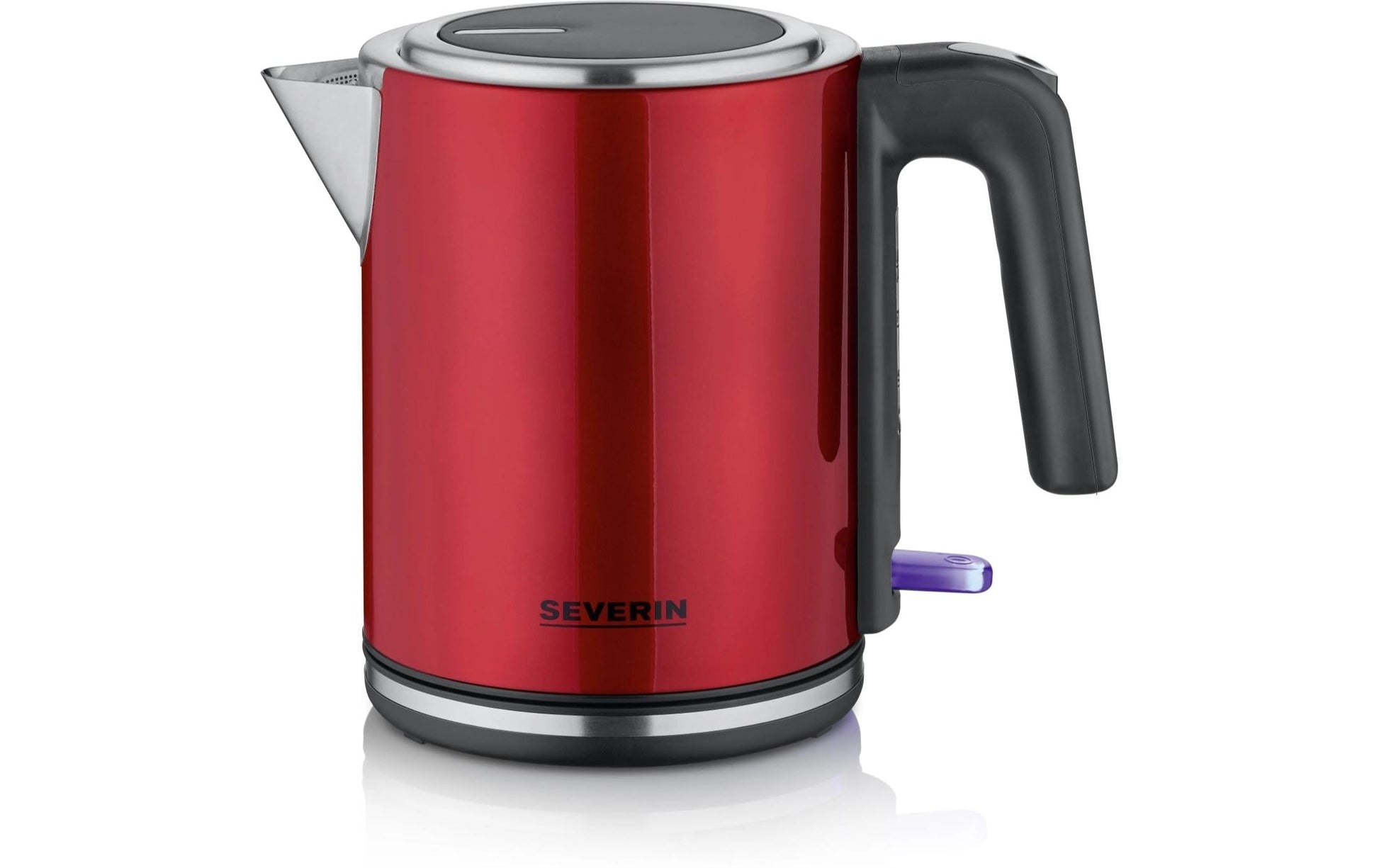 Severin Wasserkocher – 1 l, Edelstahl, Schwarz/Rot, WK3427