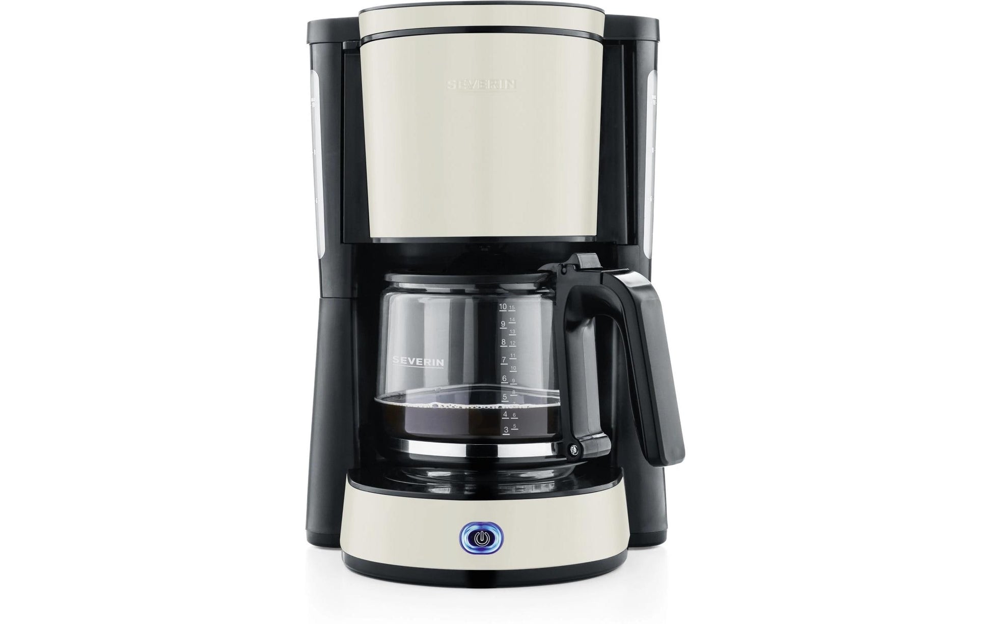 Severin KA9575 Filterkaffeemaschine – 10 Tassen, 1,25 l, Karaffe, Schwarz/Silber, 29,3 × 38 × 26 cm