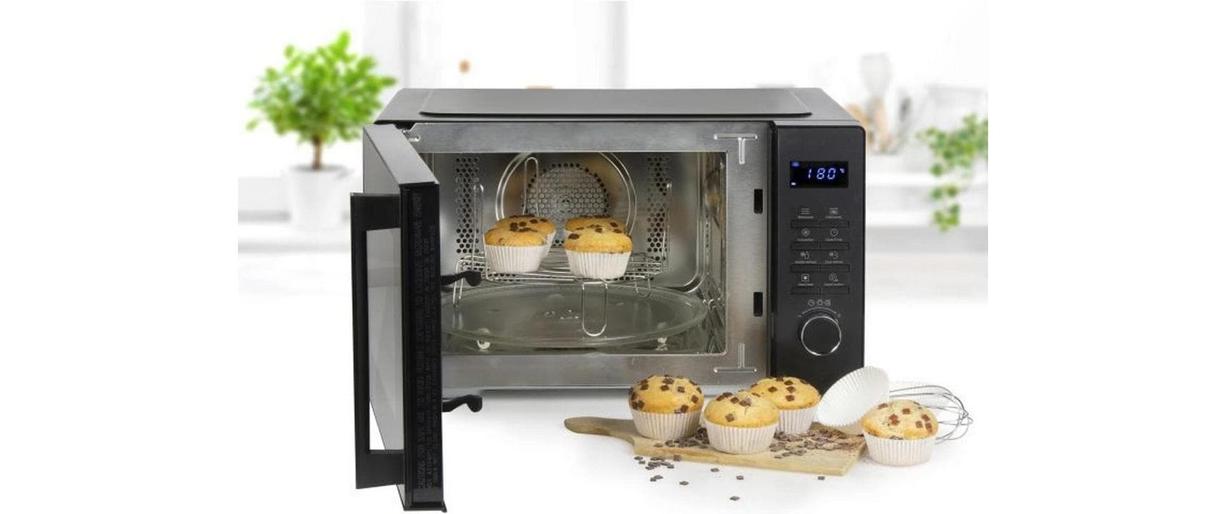 Domo Kombi-Mikrowelle DO22301C – 23 l, Grill & Heissluft, 900 W – Schwarz