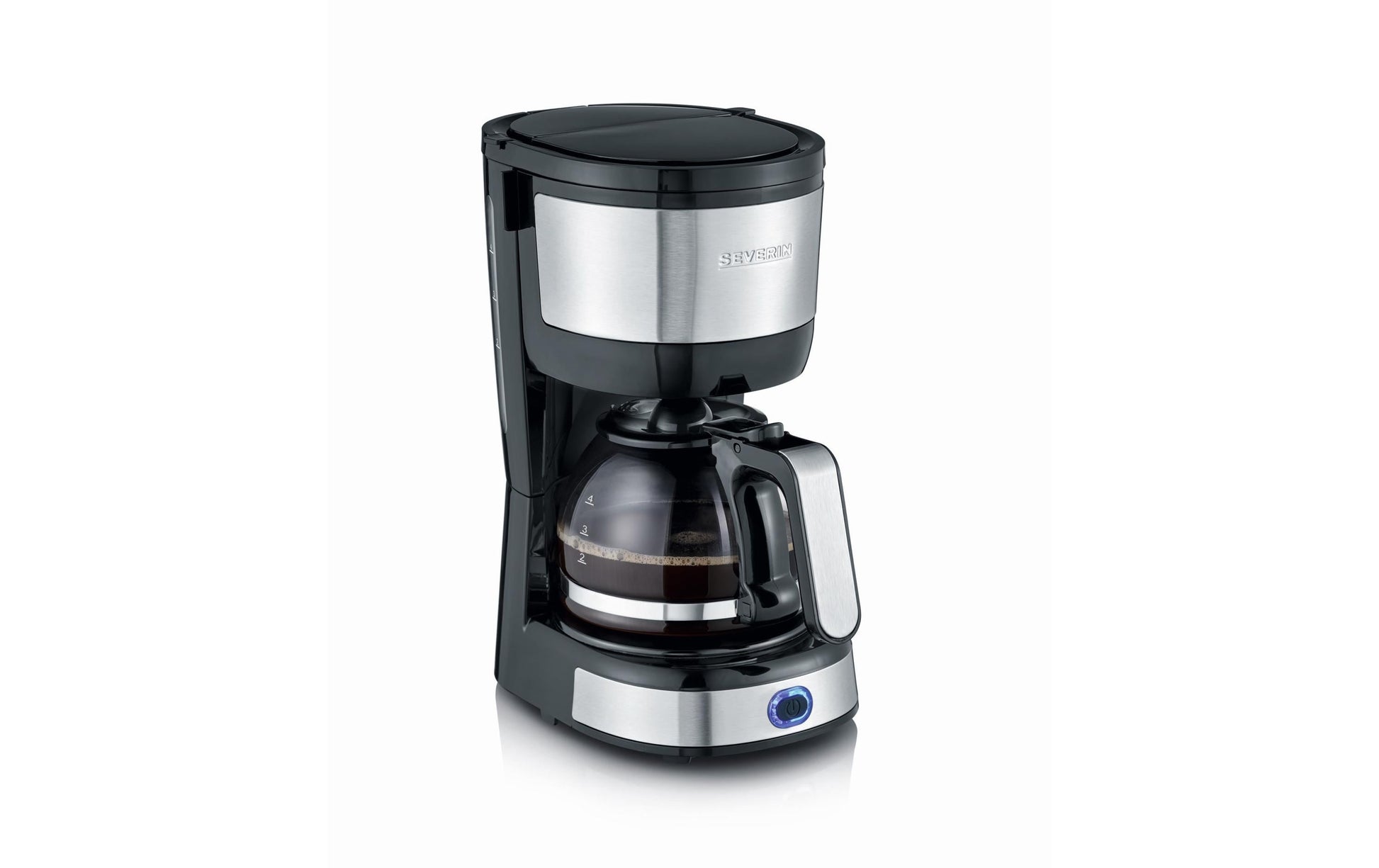 Severin KA4808 Filterkaffeemaschine – 4 Tassen, 0,6 l, Karaffe, Schwarz/Edelstahl