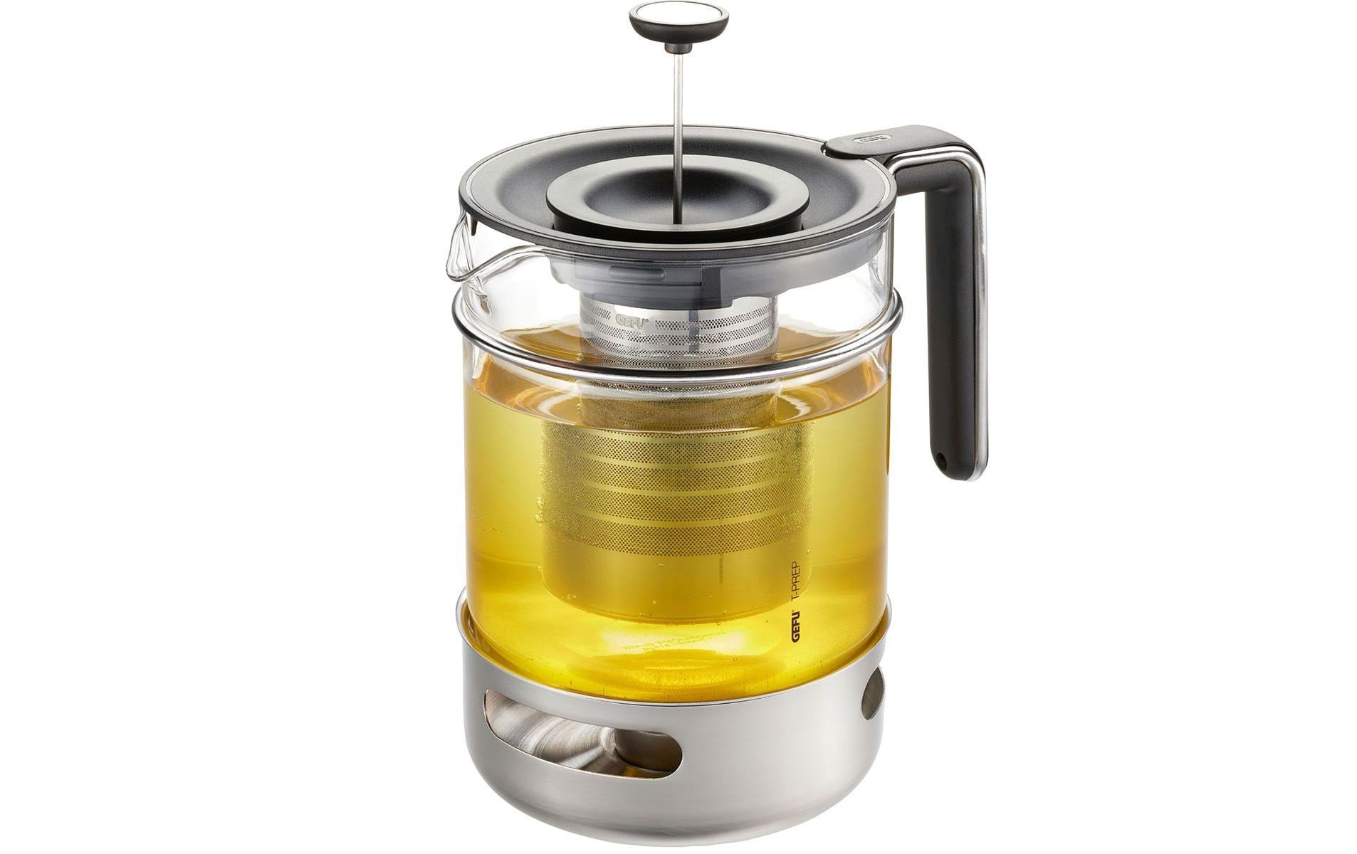 GEFU Teekanne – 1,5 l, 15,0 × 21,0 × 25,0 cm, Edelstahl/Glas, mit Edelstahlfilter, für Teelichter