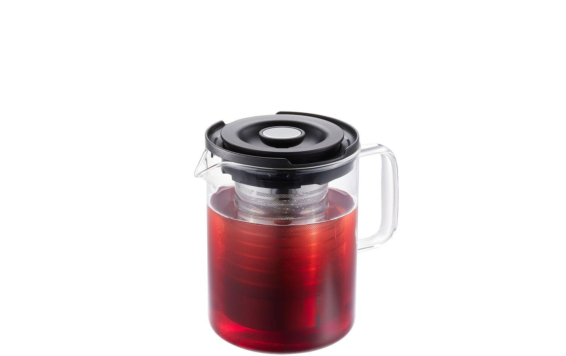 GEFU Teekanne T-PREP – 800 ml, H 15,0 cm, Glas/Edelstahl, mit Edelstahlfilter, spülmaschinenfest