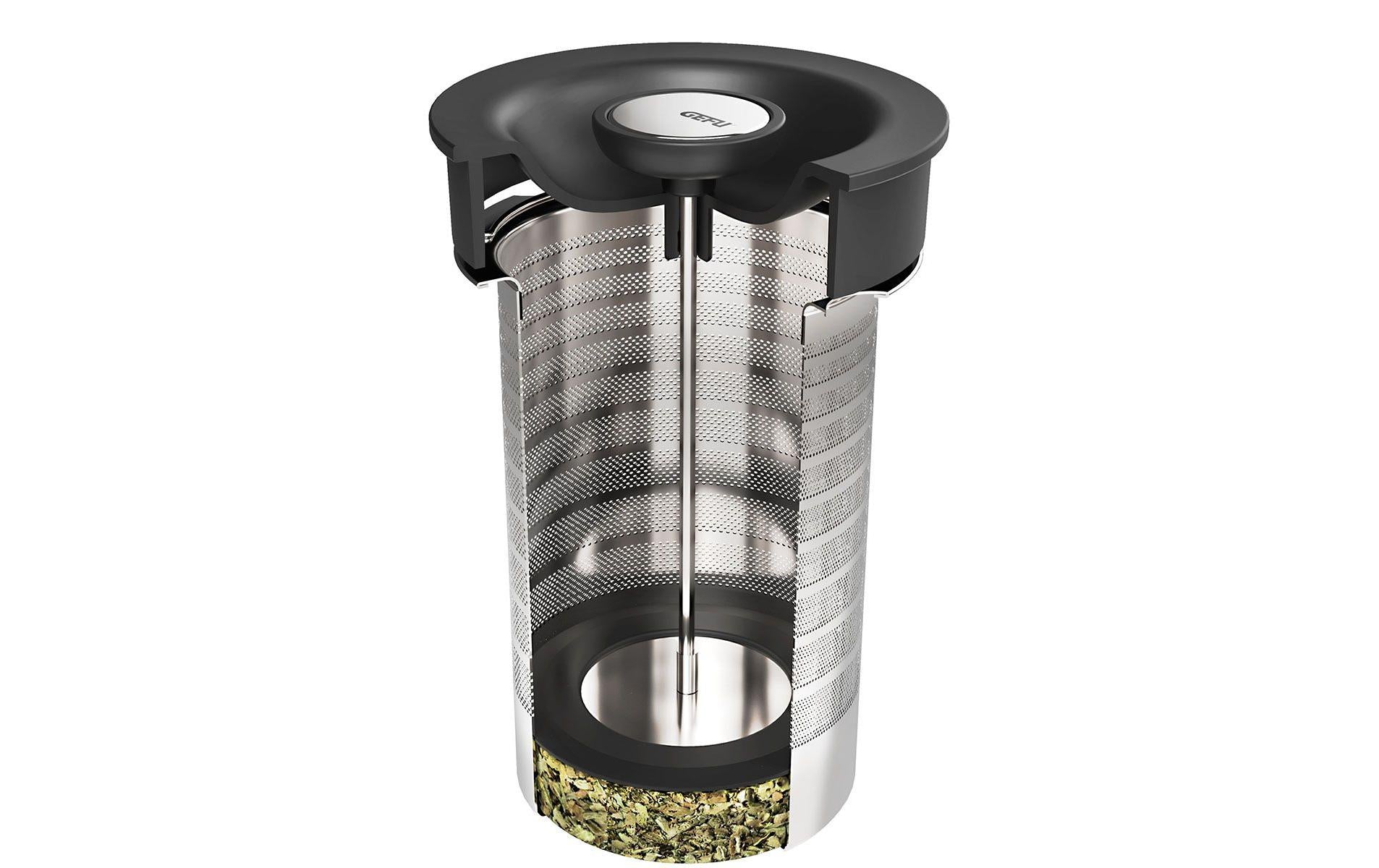GEFU Teekanne – 1,5 l, 15,0 × 21,0 × 15,8 cm, Borosilikatglas, spülmaschinenfest, mit Edelstahlfilter