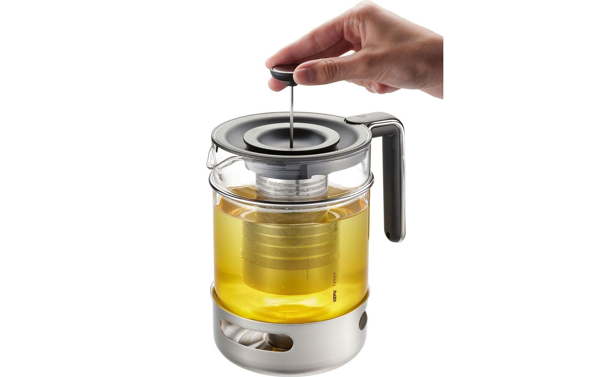 GEFU Teekanne – 1,5 l, 15,0 × 21,0 × 15,8 cm, Borosilikatglas, spülmaschinenfest, mit Edelstahlfilter