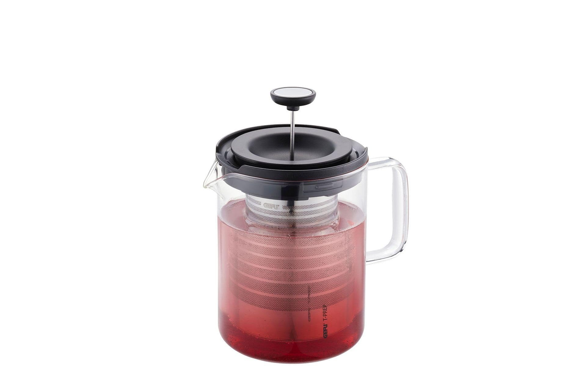 GEFU Teekanne T-PREP – 800 ml, H 15,0 cm, Glas/Edelstahl, mit Edelstahlfilter, spülmaschinenfest