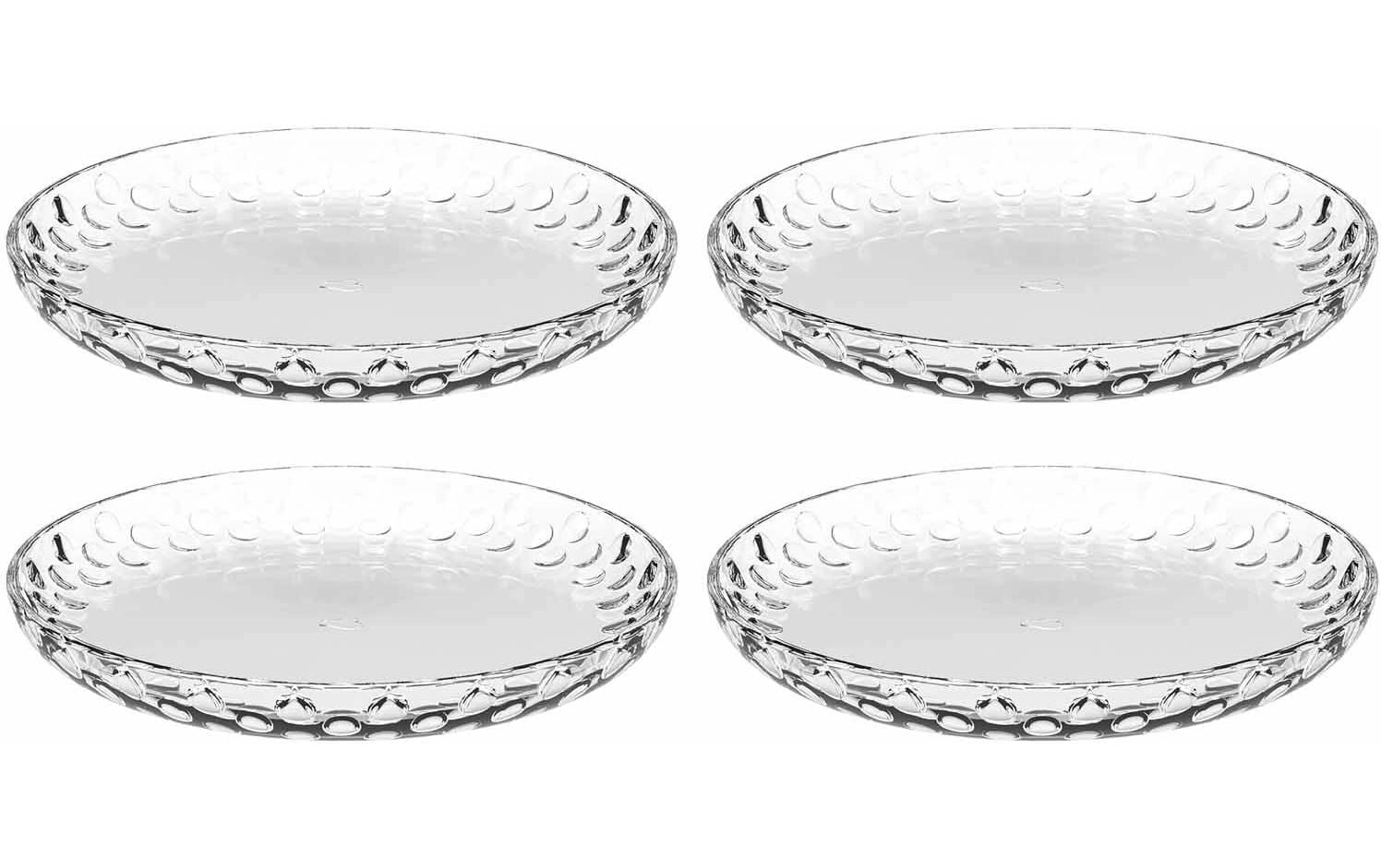 LEONARDO Frühstücks- & Dessertteller – Ø 18 cm, H 6,5 cm, Kalk-Natron-Glas, Transparent, spülmaschinenfest