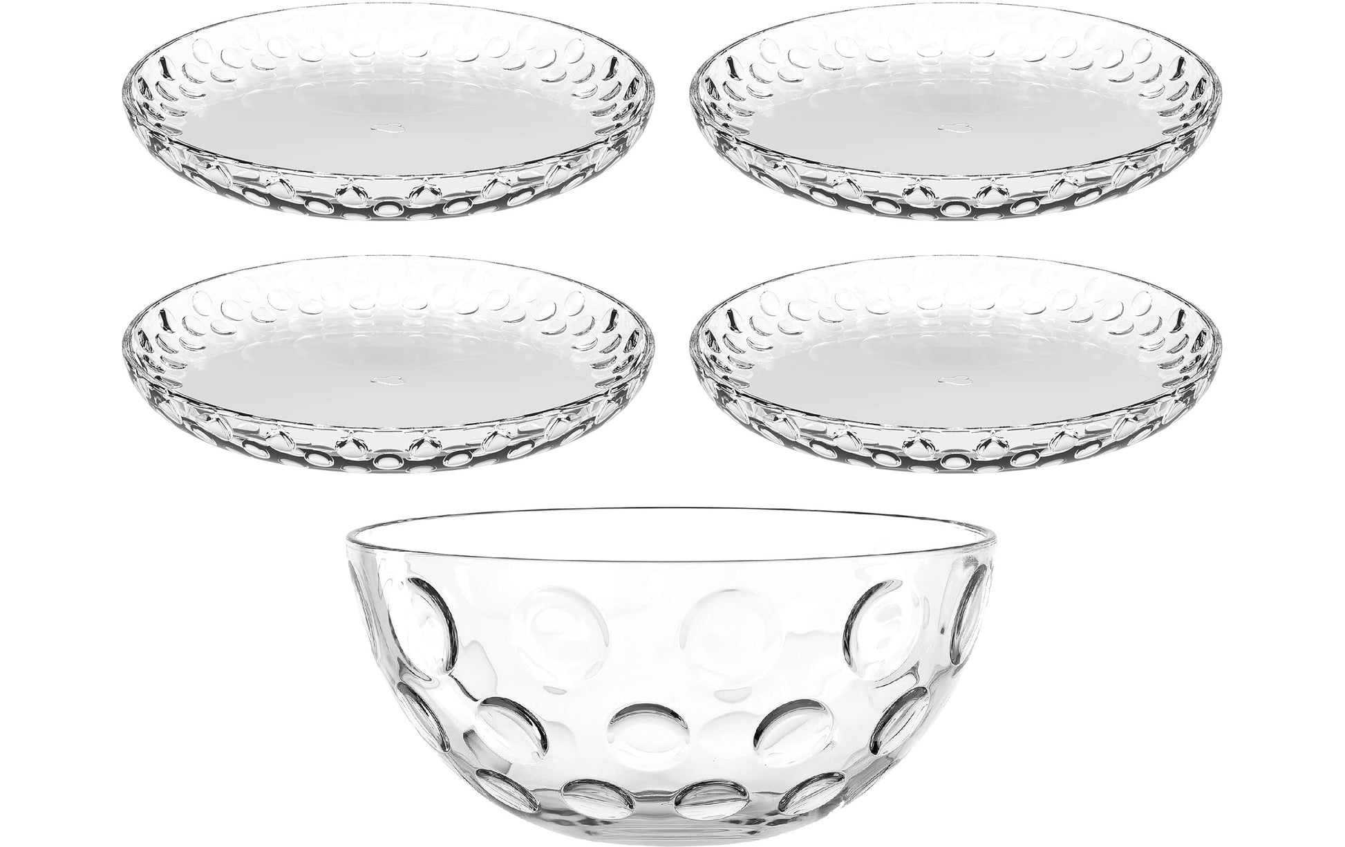 LEONARDO Teller – Glas, transparent, spülmaschinenfest, 5-teilig